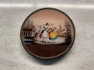 Antique French Reverse Painted Eglomise Bon Bon Candy Box c.1850 - Picture 1 of 17