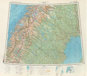 Mapa topográfico militar soviético ruso - LULEA (Suecia), 1:1 000 000, edición 1983 - Imagen 1 de 3