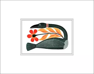 FLORAL PASSAGE by Inuit artist Kenojuak Ashevak - 11" x 14" Matted print - Picture 1 of 1