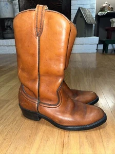 Goodyear Western Cowboy Boots Mens Size 7 D Vintage Retro Brown - Picture 1 of 19