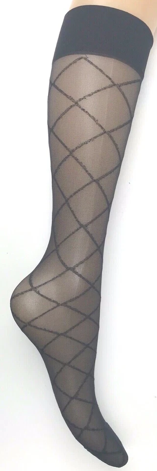 2 PARES - Calcetines para dama - Calcetín hasta la rodilla - 4 patrones Foto 1 de 1