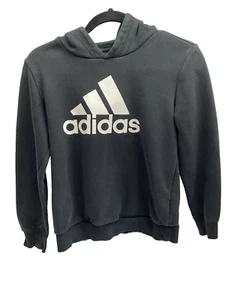 Adidas Kids Hoodie Medium 10/12 Black Pullover Sweatshirt GUC - Picture 1 of 9