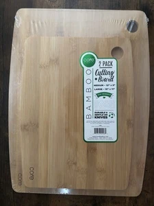 Core Bamboo Cutting Board (2 Pack) Medium 12x9 Lg 15x11 New Wrapped - Picture 1 of 2