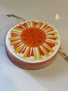 Posavasos de cóctel Sunburst vintage x 16 sello MCM almuerzo evento fiesta papel - Imagen 1 de 4