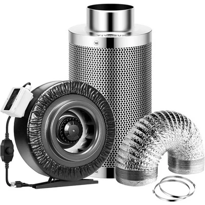 8 in. 740 CFM Inline Fan with Speed Controller, 8 in. Carbon Filter and 25 ft. - Image 1 of 4