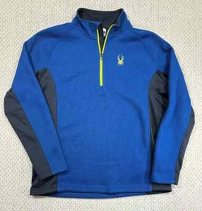 Spyder Outbound Jacket Mens Blue/Black Half Zip Pullover Fleece Sweater Size S - Imagen 1 de 3