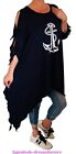 Layered Look a-Line Tunic Shirt Strapless Navy White Jersey 44-46-48-50-52-54
