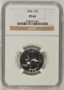 1954 Proof Washington Silver Quarter 25c NGC PF69 3780623-001 - Picture 1 of 4