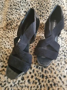 Franco Sarto Damen Gr. 8,5 schwarzes Lackleder und schwarzes Wildleder - Bild 1 von 6
