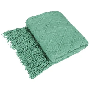 Knitted Throw Blanket for Couch Decorative Blanket with Fringe Acrylic Leisur... - Picture 1 of 6