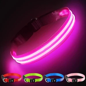 Leuchtendes Hundehalsband, Wiederaufladbares Blinkendes Hundehalsband für Nacht, Hundehalsband mit - Bild 1 von 12