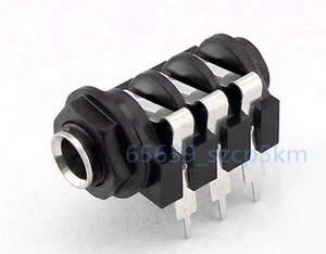 10 pz 1/4" 6,35 mm presa stereo audio PCB montaggio pannello jack cuffie 6 pin - Foto 1 di 4