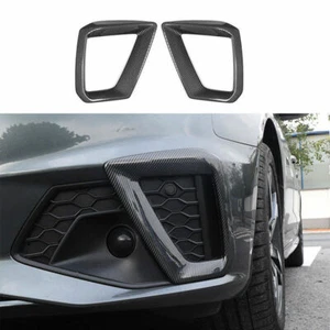 For Audi A4 A5 2020-2021 ABS Carbon Fiber Front Fog Light Lamp Frame Trim 2PCS - Picture 1 of 8
