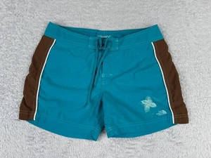The North Face Swim Trunks Girls Extra Large Blue Floral Board Shorts 100% Nylon - Picture 1 of 14