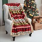 Plush Fleece Blanket Couch Throw Christmas Theme Velveteen Lambswool Reversible