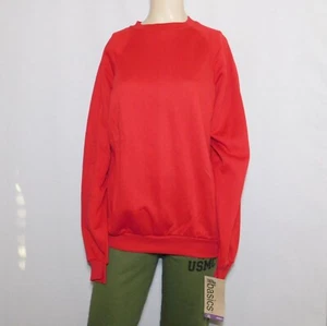 NUEVO CON ETIQUETAS Vintage Años 80 TREND BASICS Rojo Cereza Sin Usar Cuello Redondo Sudadera Para Mujer XL - Imagen 1 de 9