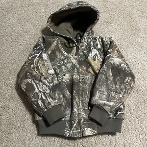 Berne WorkWear Real Tree Camo Insulated Quilt Lining Hood Jacket Kids Unisex XS - Picture 1 of 7