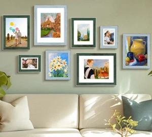 Picture Frame Matted Rustic Photo Frames Gallery Wall Frames Set of 3 - Picture 1 of 11