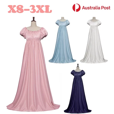 Bridgerton Daphne Dress Cosplay Costume Victorian Vintage High Waistline Party - Image 1 of 4
