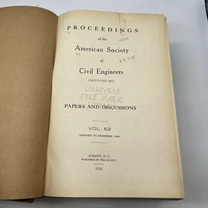 Proceedings of the American Society of Civil Engineers ~ 1936 Jan - Dec. Issues - Picture 1 of 10