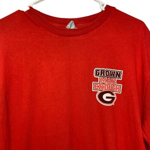 University of Georgia UGA / "Grown Man Enough" / Red Mens T-Shirt Size ~L - Picture 1 of 6