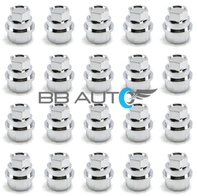 20 NUEVAS TAPAS DE TUERCAS CROMADAS CHEVY GMC SILVERADO 1500 2500 CAMIÓN TAMAÑO COMPLETO Foto 1 de 4