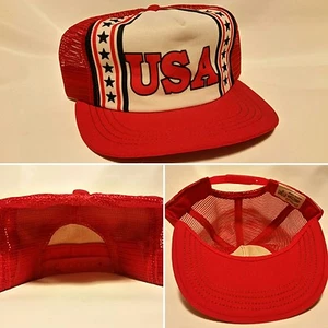 Vintage Team USA Snapback Trucker Hat Cap Olympic MLS NBA NHL MESH BACK - Picture 1 of 1