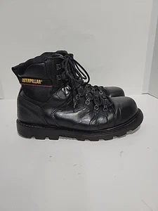 CATERPILLAR P90864 BLACK STEEL TOE WORK SLIP RESISTANT ANKLE MENS 11M BOOTS - Picture 1 of 7