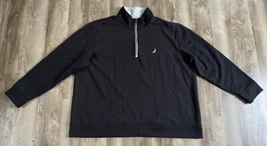 Mens Nautica 1/4 Zip Sweatshirt Black Big & Tall sz 2XL - Picture 1 of 5
