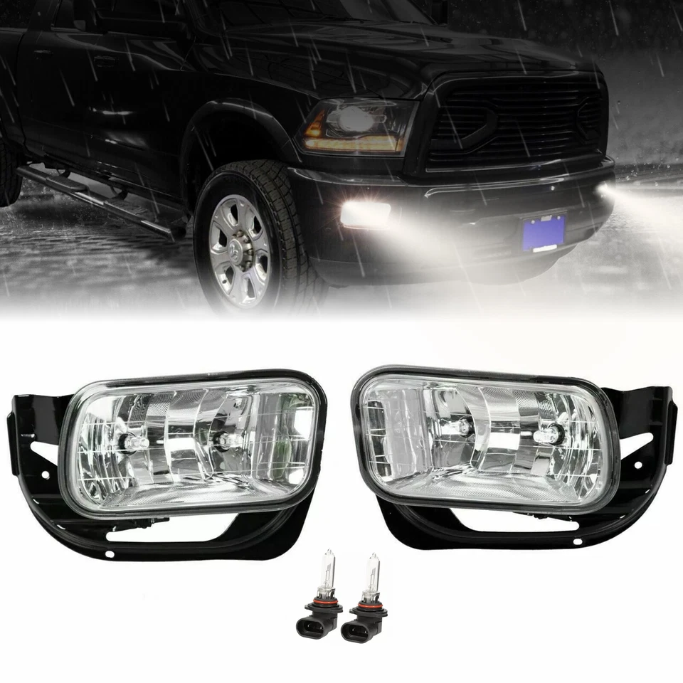 Faros antiniebla con juego de soportes para Dodge Ram 2500 3500 09-12 Ram 1500 2010-2018 Foto 1 de 4