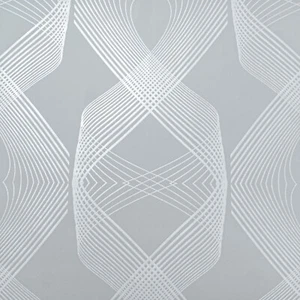 Grey Silver Ribbon Wave Wallpaper Glitter Shimmer Effect Textured Non-Woven 3D - Picture 1 of 7