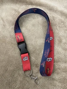 MLB Red & Blue ST. LOUIS CARDINALS 24” Clip On Keychain Lanyard - Picture 1 of 7