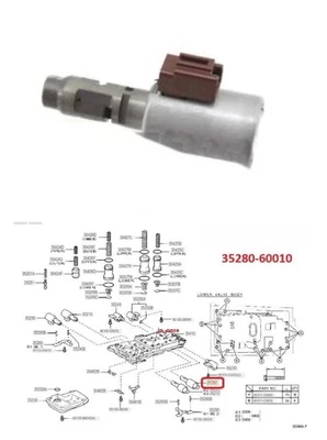 For Toyota A750E/F Lock-Up Linear Solenoid Large Brown 2-Blade 35280-60010- - Image 1 of 4