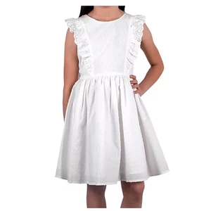 Zunie Girl Sundress Ruffle Sleeve White, Size S (6/6X) - Picture 1 of 4