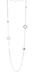 Pre- Owned David YURMAN Sterling Silver 36" Quatrefoil Chain Necklace - Picture 1 of 6