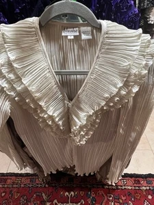 Blusa BLUSHE elegante bianco sporco osso KRINKLE PICCOLA 4 - Foto 1 di 5