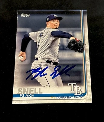 Blake Snell Signed 2019 Topps Tampa Bay Rays Baseball Card Autograph Cy Young - Image 1 of 2