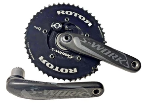 Specialized S-Works 11R Carbon 170mm Crankset Quarq PM 50/34 Rotor Rings - Picture 1 of 6