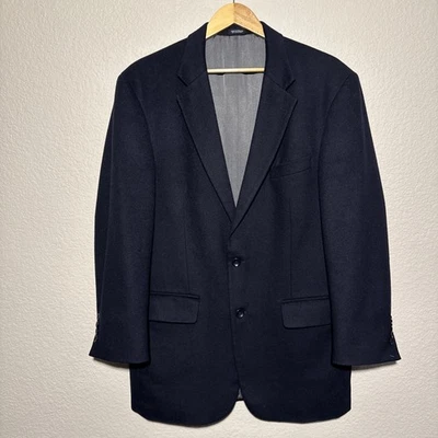 Oscar De La Renta Mens Black 43L Wool/Cash/Nylon Tall Sports coat blazer - Изображение 1 из 4