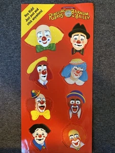 Vintage CIRCUS CLOWNS Sticker Sheet Scrapbook Planner Craft Stickers - Picture 1 of 5