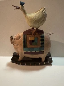 Williray Studios 'Fat Quarters Rock' statuina anatra maiale - Foto 1 di 7