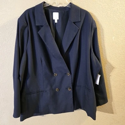 Blazer LC Lauren Conrad Nuevo Para Mujer Azul Doble Pecho Talla 3X Forrado Marítimo Foto 1 de 4