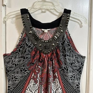 Cato Est. 1946 Sleeveless Beaded Neckline Maxi Dress Sz Medium - Picture 1 of 8