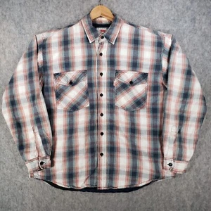Vintage Levis Shirt Mens Large White Blue Overshirt Shacket Western USA Casual - Picture 1 of 16