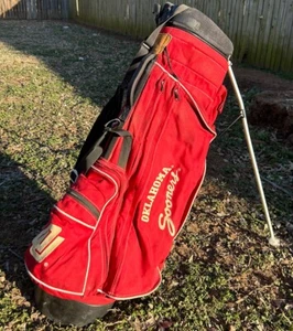 Vintage Ping Hoofer Golf Stand Bag Oklahoma Sooners Dual Straps -4 Way Divider - Picture 1 of 20