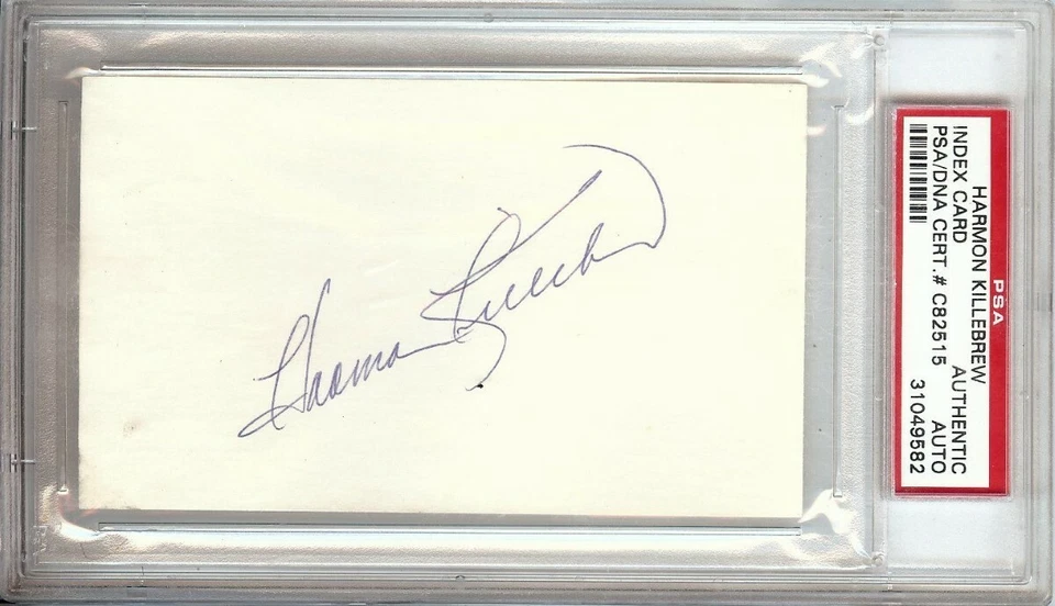 Harmon Killebrew Signed Autographed Index Card Minnesota Twins PSA/DNA 31049582 - Image 1 of 1