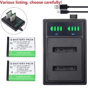 Li-40B 42B Battery or charger for Nikon EN-EL10 D-Li63 D-Li108 CNP-80 KLIC-7006 - Picture 1 of 33