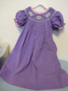 Vestido P56 Niñas Púrpura Pana Calado a Mano Velani Clásico Talla 4 - Imagen 1 de 10