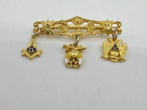 Scottish Rite Shriners Freemasonry Bar Pin Sphinx Eagle Square & Compass Masons - Picture 1 of 5