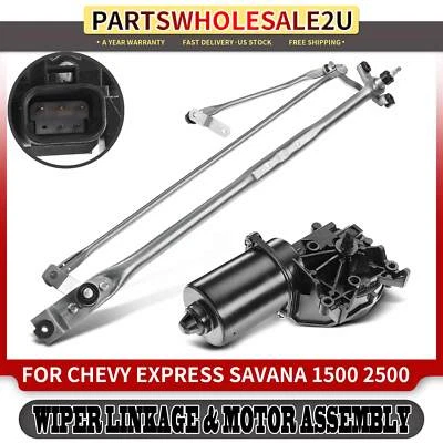 Front Windshield Wiper Linkage Assy w/ Motor for GMC Savana 1500 2500 Chevrolet - Image 1 of 4